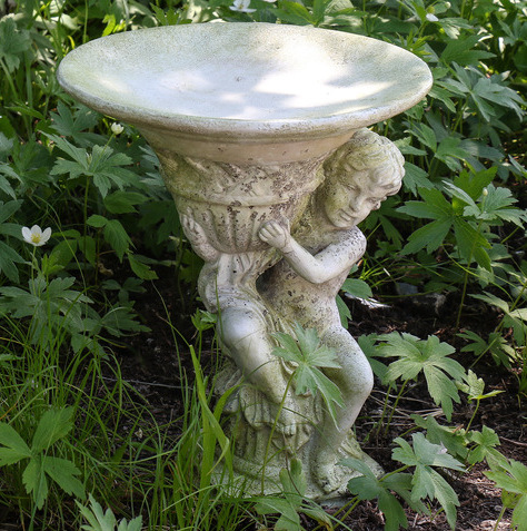 French Cherub Birdbath