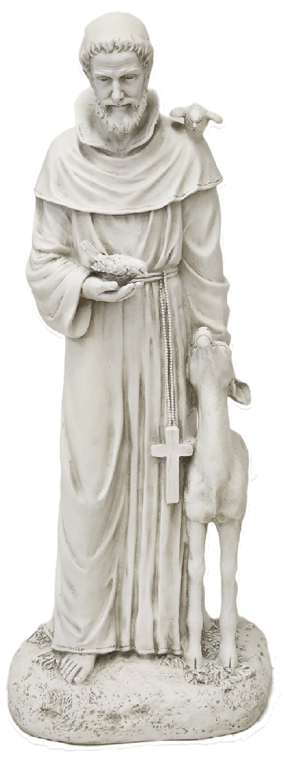 St. Francis petting Deer