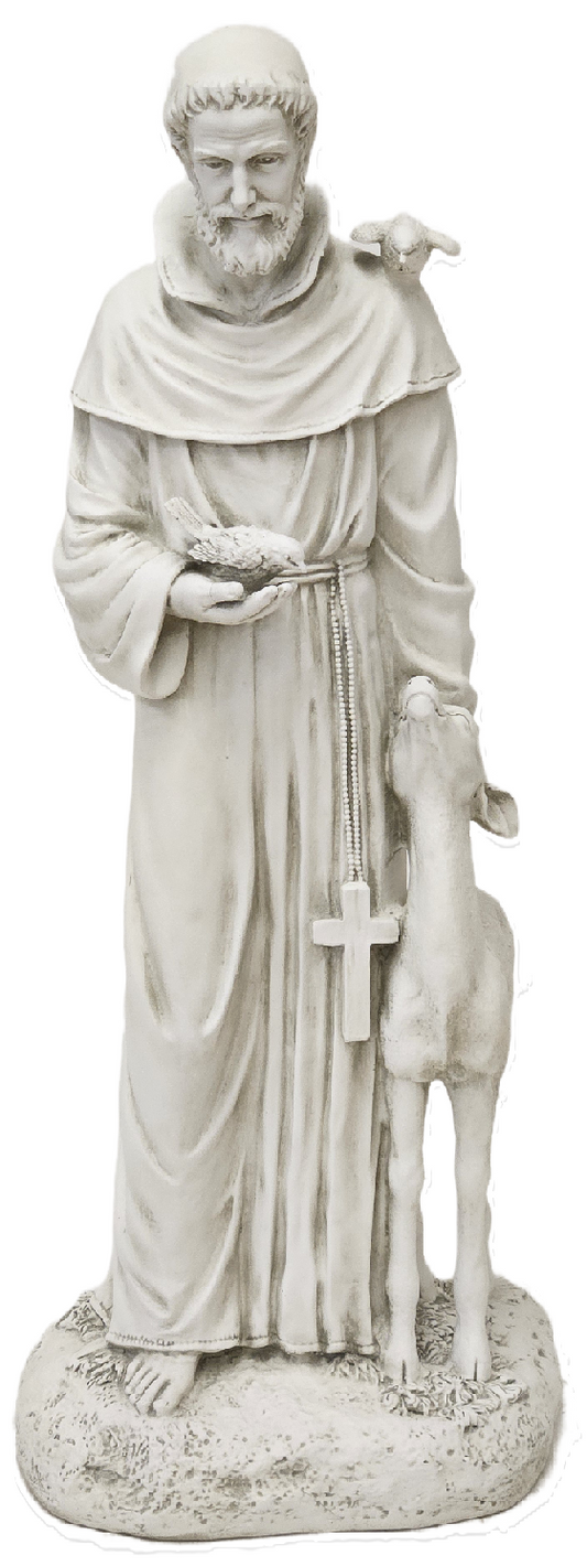 St. Francis petting Deer