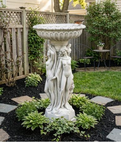Three Muse Birdbath 33