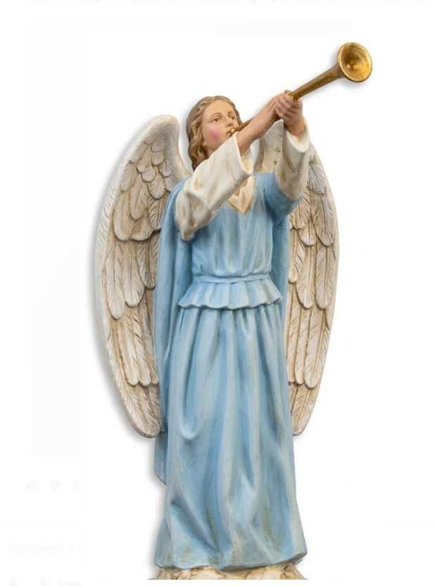 Angel Floating With Horn